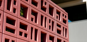 Red decorative brick wall.