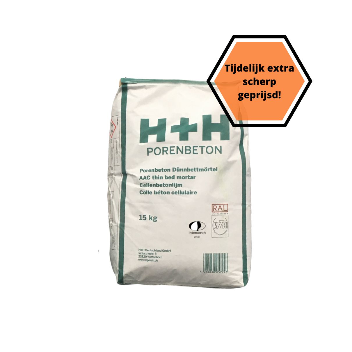 Glue Aerated concrete adhesive 15kg HplusH