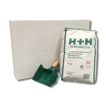 Aerated concrete Block G4/550 600x400x100mm incl. glue and glue scoop (per m2)